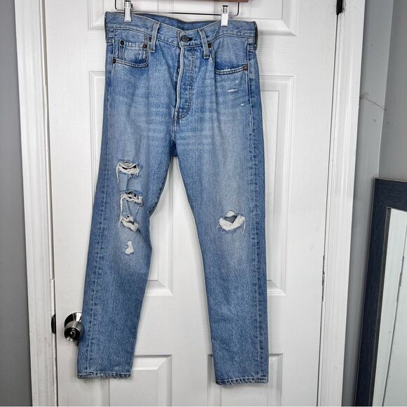 Sz 29x28"/8 Levi's Vintage 501 Skinny Distressed Jeans Preloved $118 MSRP - Picture 3 of 16